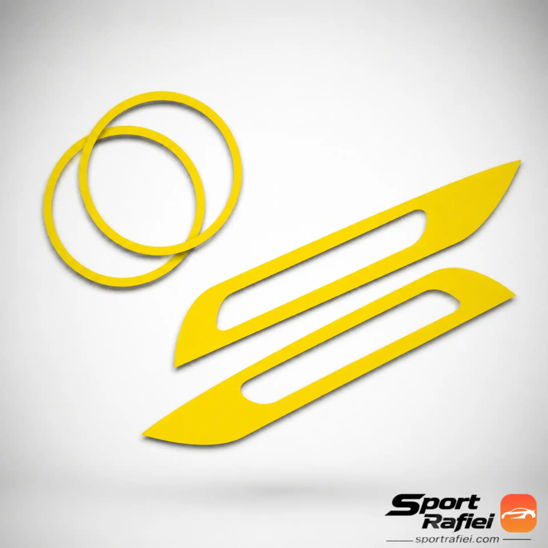 Sportrafiei-14050320846 مکمل دیلایت و حلقه مه شکن تارا زرد و حلقه دور مه شکن نصب شده روی تارا سفید با متریال پلکسی شفاف