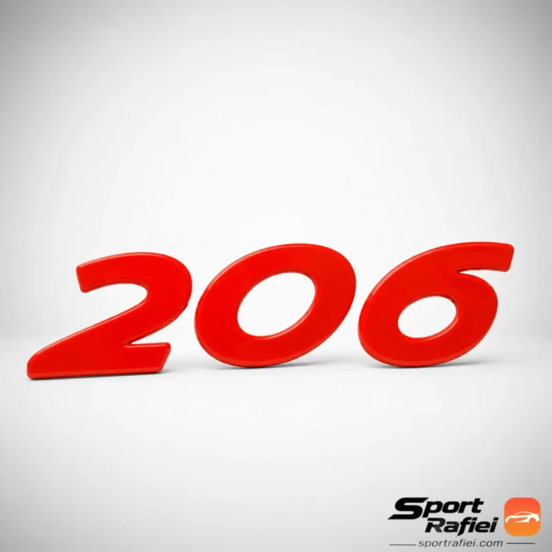 آرم اسپرت عدد 206 قرمز