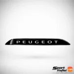 وردپلیت شیشه عقب 206 و 207 هایگلس مشکی براق با حروف برجسته کرومی طرح PEUGEOT نصب شده روی ماشین