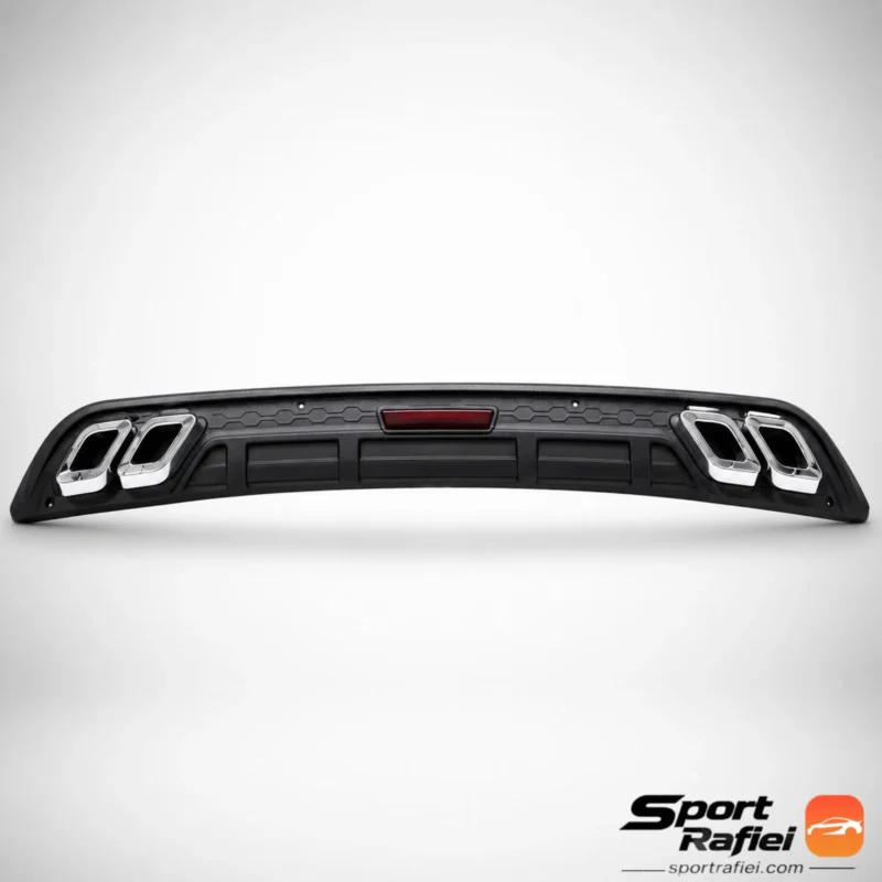 دیفیوزر طرح Benz دنا با سر اگزوز کرومی شیک و بدنه ABS مشکی برای خودرو دنا پلاس